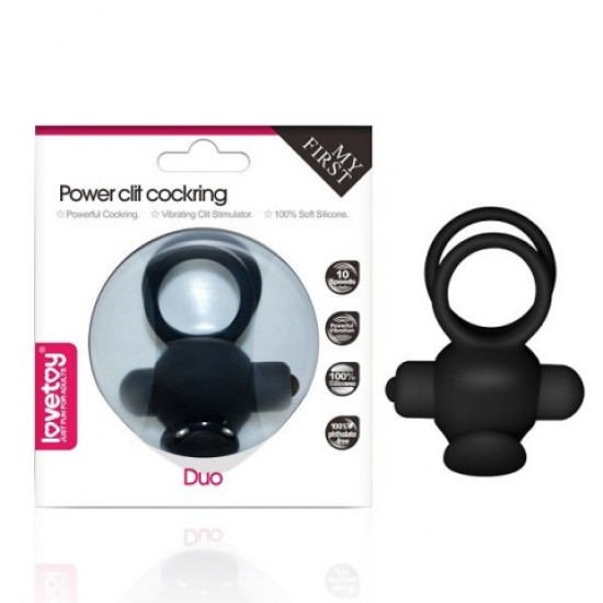 Эрекционное виброкольцо Power DUO clit cockring