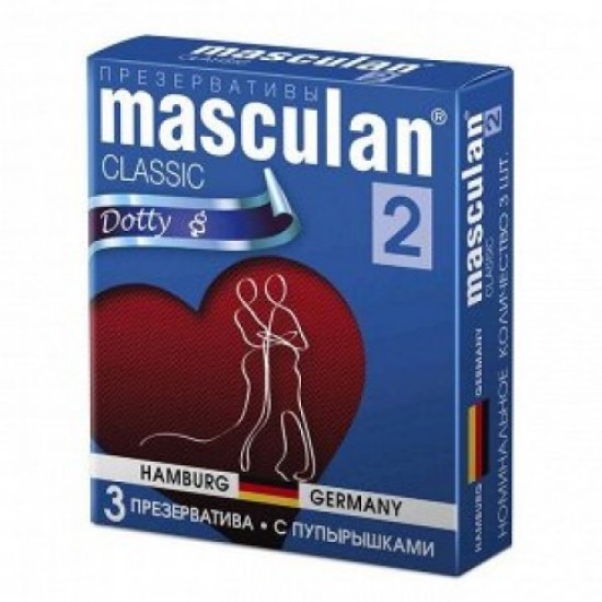 ПРЕЗЕРВАТИВЫ MASCULAN 2 CLASSIC С ПУПЫРЫШКАМИ 3 штуки