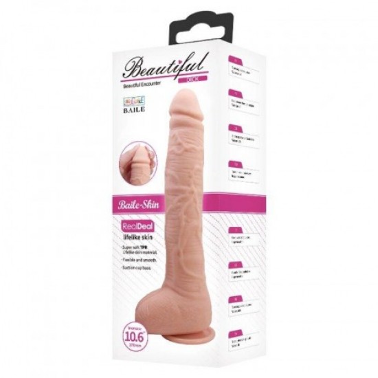 Фаллоимитатор на присоске "Beautiful Dick Dildo" (27*4,2 см)