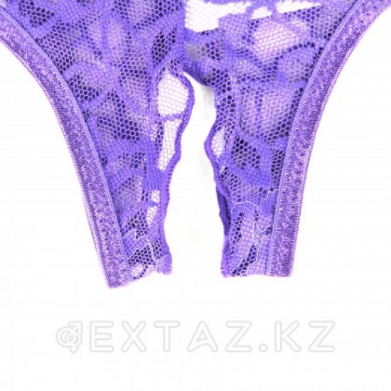 Стринги с доступом Purple Bow (XL)