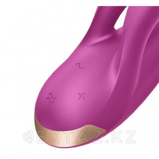 Вибратор с клиторальным стимулятором Satisfyer Double Flex Connect App лиловый