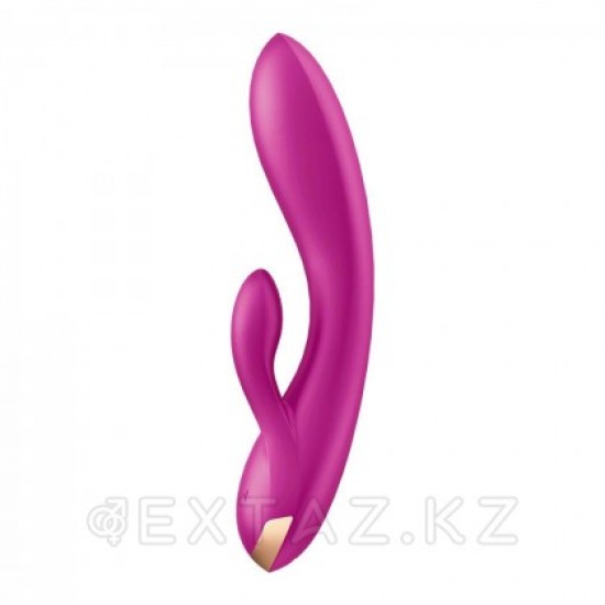 Вибратор с клиторальным стимулятором Satisfyer Double Flex Connect App лиловый