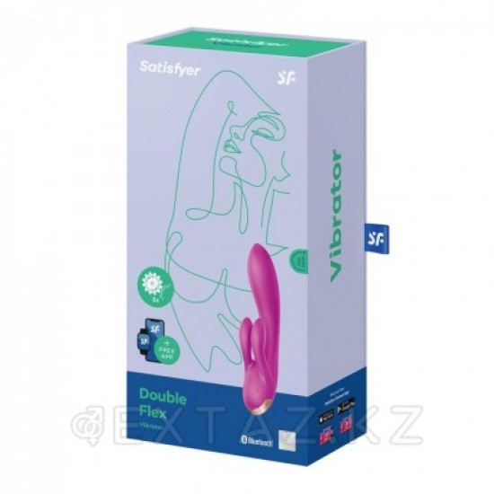 Вибратор с клиторальным стимулятором Satisfyer Double Flex Connect App лиловый