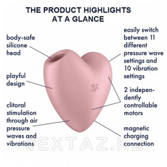 Вакуумный стимулятор Cutie Heart light Satisfyer розовый