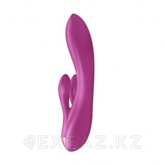 Вибратор с клиторальным стимулятором Satisfyer Double Flex Connect App лиловый