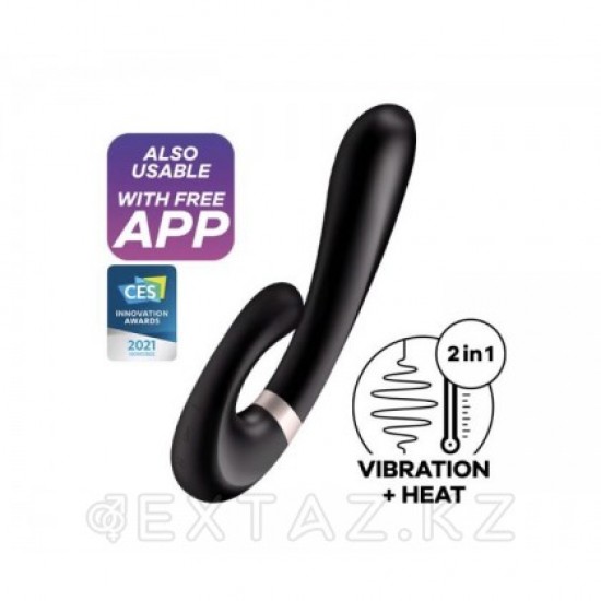 Смарт вибратор кролик с подогревом Satisfyer Heat Wave Connect App черный