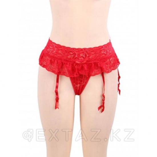 Пояс для чулок кружевной Red Sexy Bow (XL-2XL)