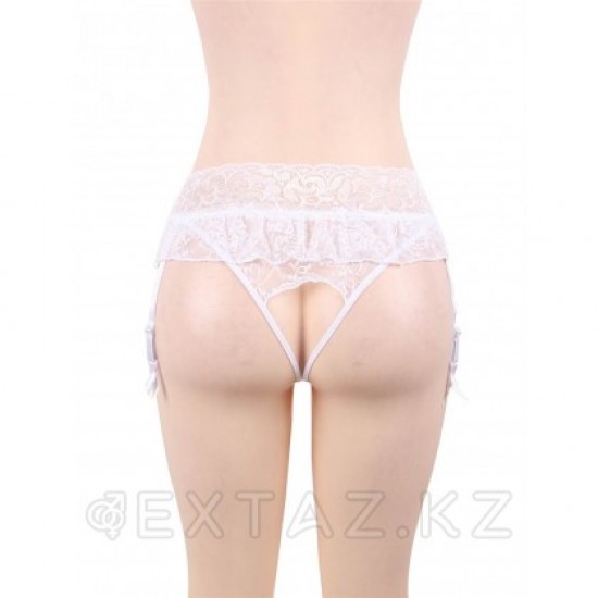 Пояс для чулок кружевной White Sexy Bow (XS-S)