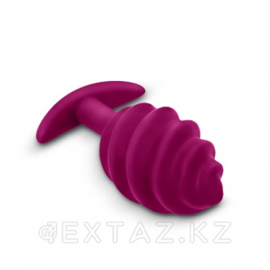 Gvibe Gplug Twist 2 Raspberry витая силиконовая анальная пробка для ношения, 10.5х3.9 см