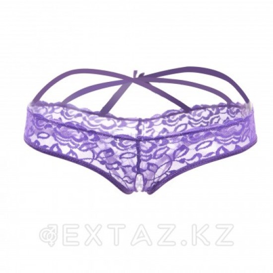 Стринги с доступом Purple Bow (XL)