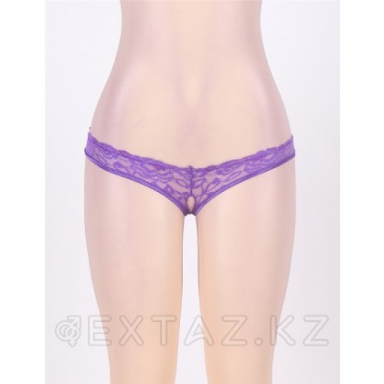 Стринги с доступом Purple Bow (2XL)