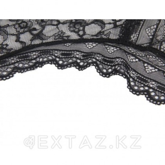 Трусики бразилиана Floral Lace черные (размер M-L)