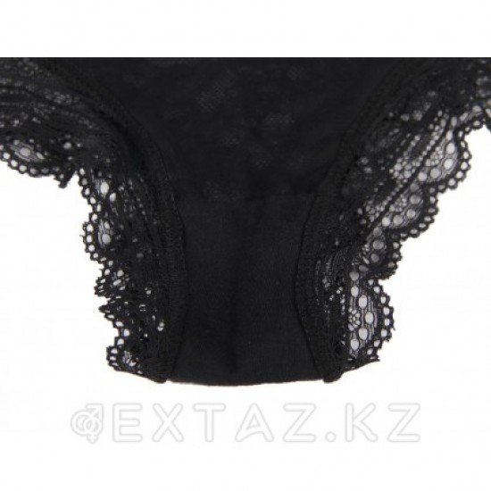 Трусики бразилиана Floral Lace черные (размер XL-2XL)