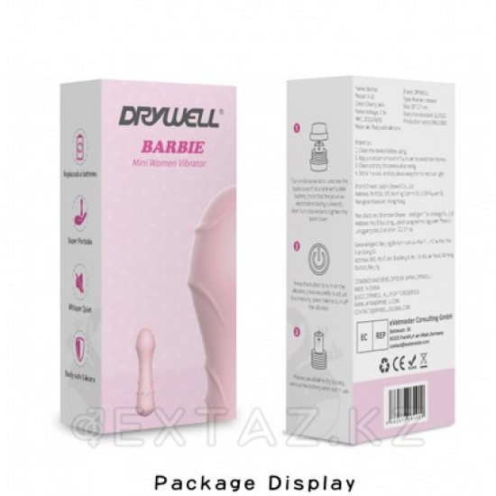 Минивибратор DryWell Barbie, розовый