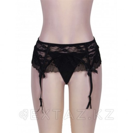 Кружевной пояс для чулок Black Sexy Lace (M-L)