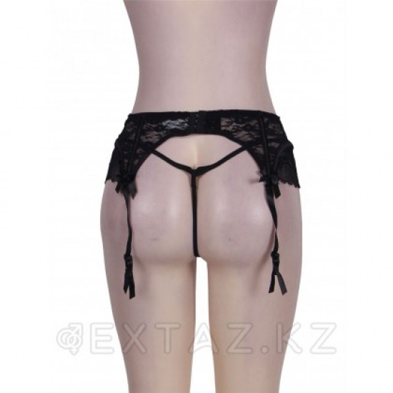 Кружевной пояс для чулок Black Sexy Lace (M-L)