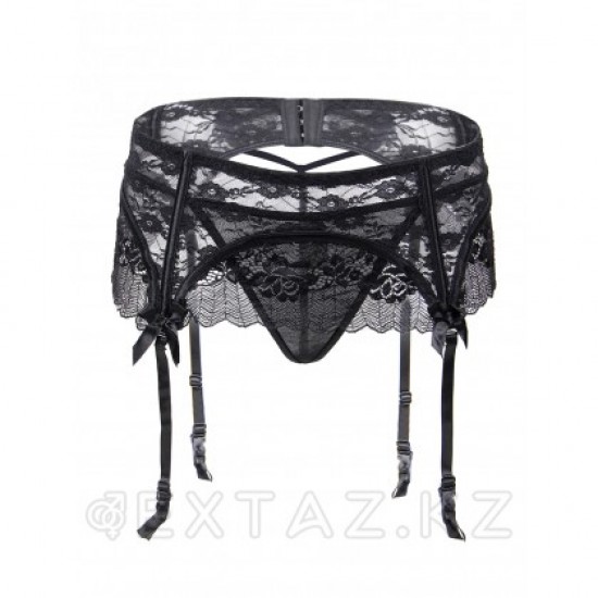 Кружевной пояс для чулок Black Sexy Lace (M-L)