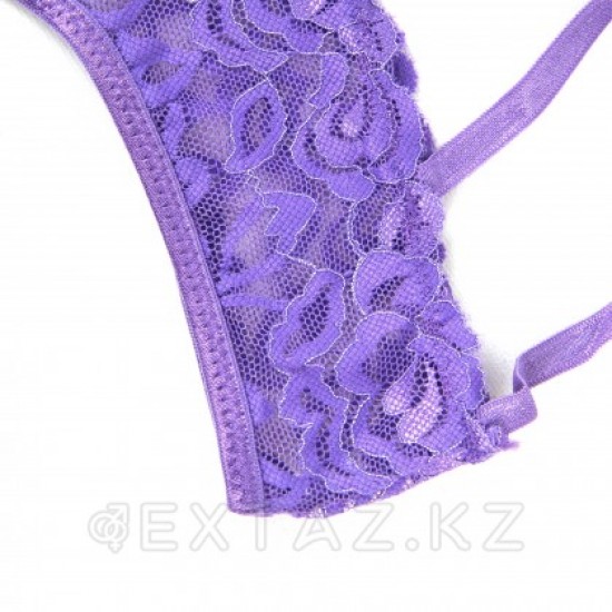 Стринги с доступом Purple Bow (XL)